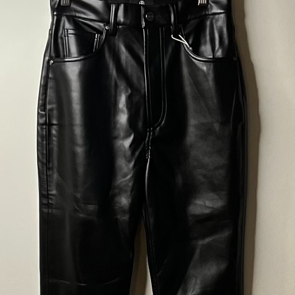 Anine Bing Sonya Faux Leather Shimmer Skinny Pants Size 26